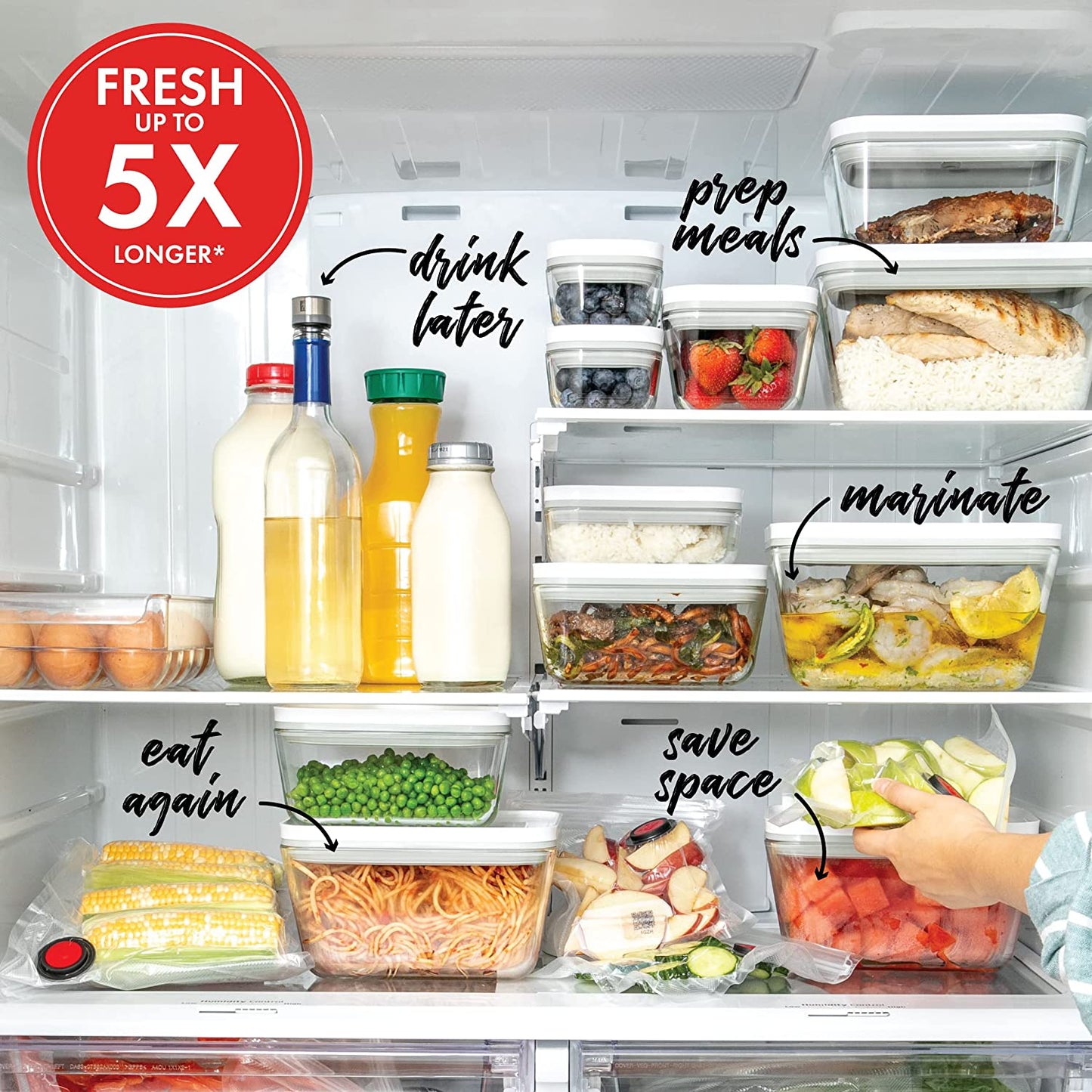 Fresh & save Glass Airtight Food Storage Container, Meal Prep Container - Large