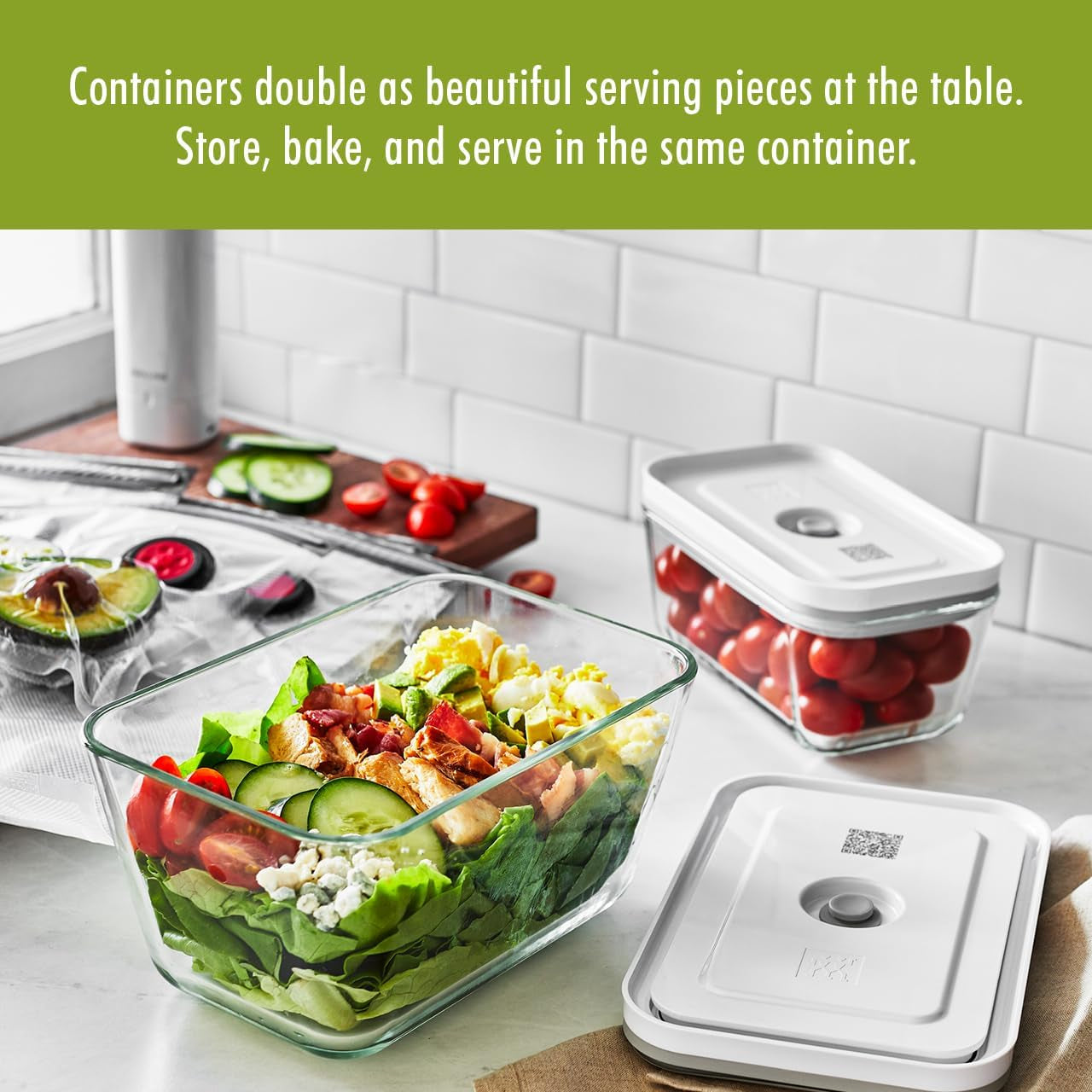 Fresh & save Glass Airtight Food Storage Container, Meal Prep Container - Large