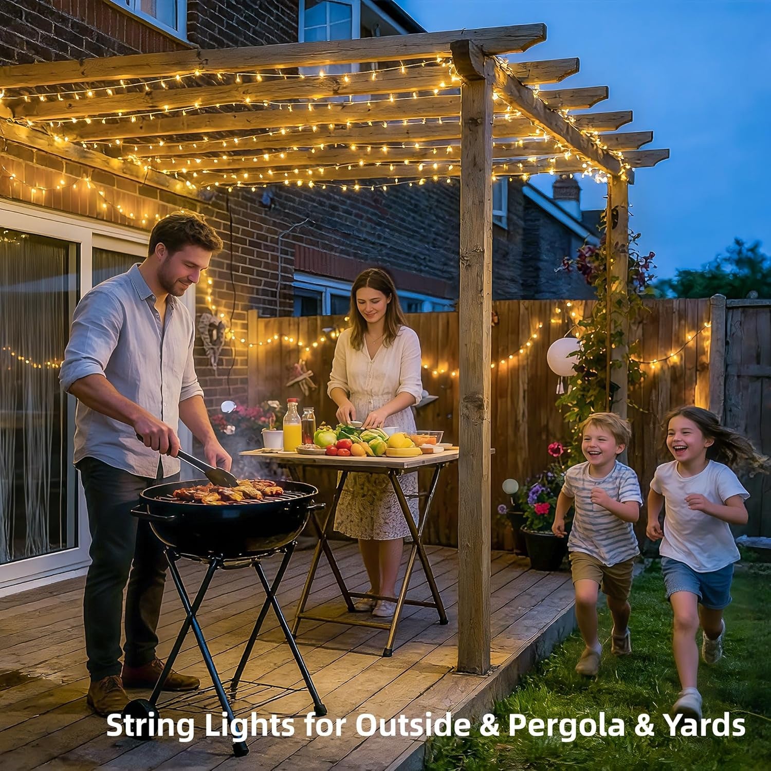 168Ft String Lights Outdoor Waterproof, 600 LED Christmas Lights | Classroom Lights Indoor Plug in for Patio Tree Room Wedding Party Christmas Pergola Decor, Remote, Clear Wire, Warm White